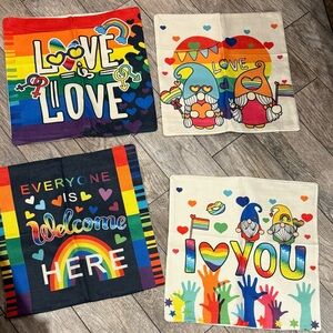 Colorful Love and Welcome Pillow Covers